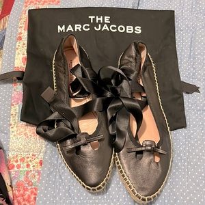 Marc Jacobs mouse espadrille lace up ballet flats. Black/pink. Size 7. New
